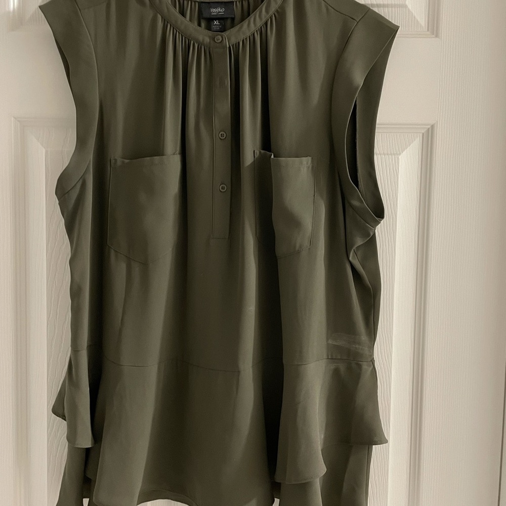 Target Mossimo Supply Green Chiffon Blouse, Size XL